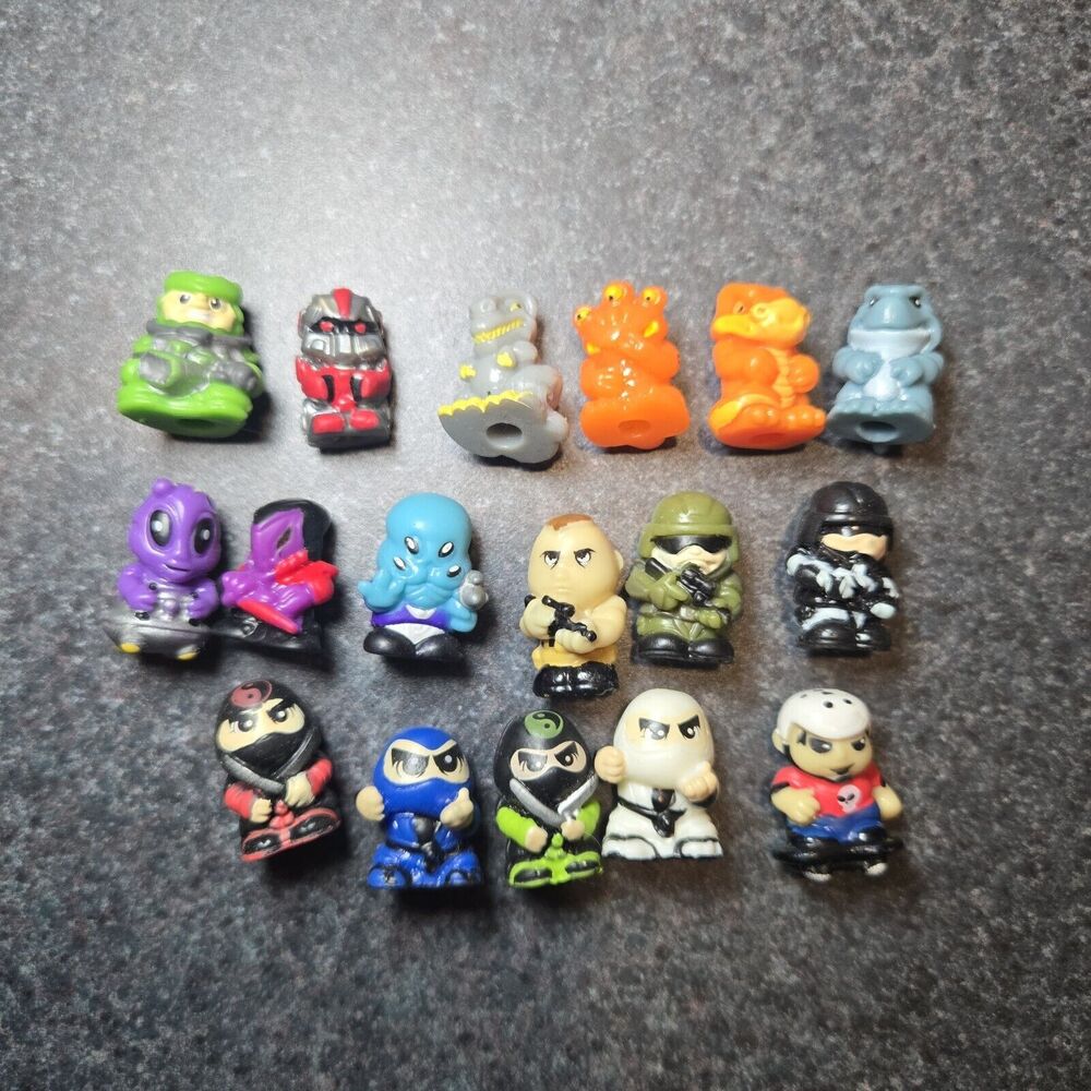 Blip Toys Squinkies Rubber Miscellaneous Mini Figure Lot (17) NO CAPSULES